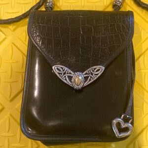 Brighton, Black Patent Leather Crossbody Leather Bag